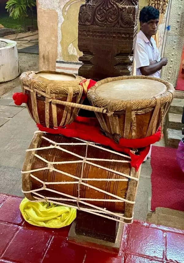  The drum set is known as the thammetamma along with the kadippuwa — the drumming sticks. 