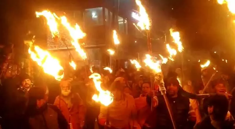 A screen grab of the torch march which was organised yesterday.