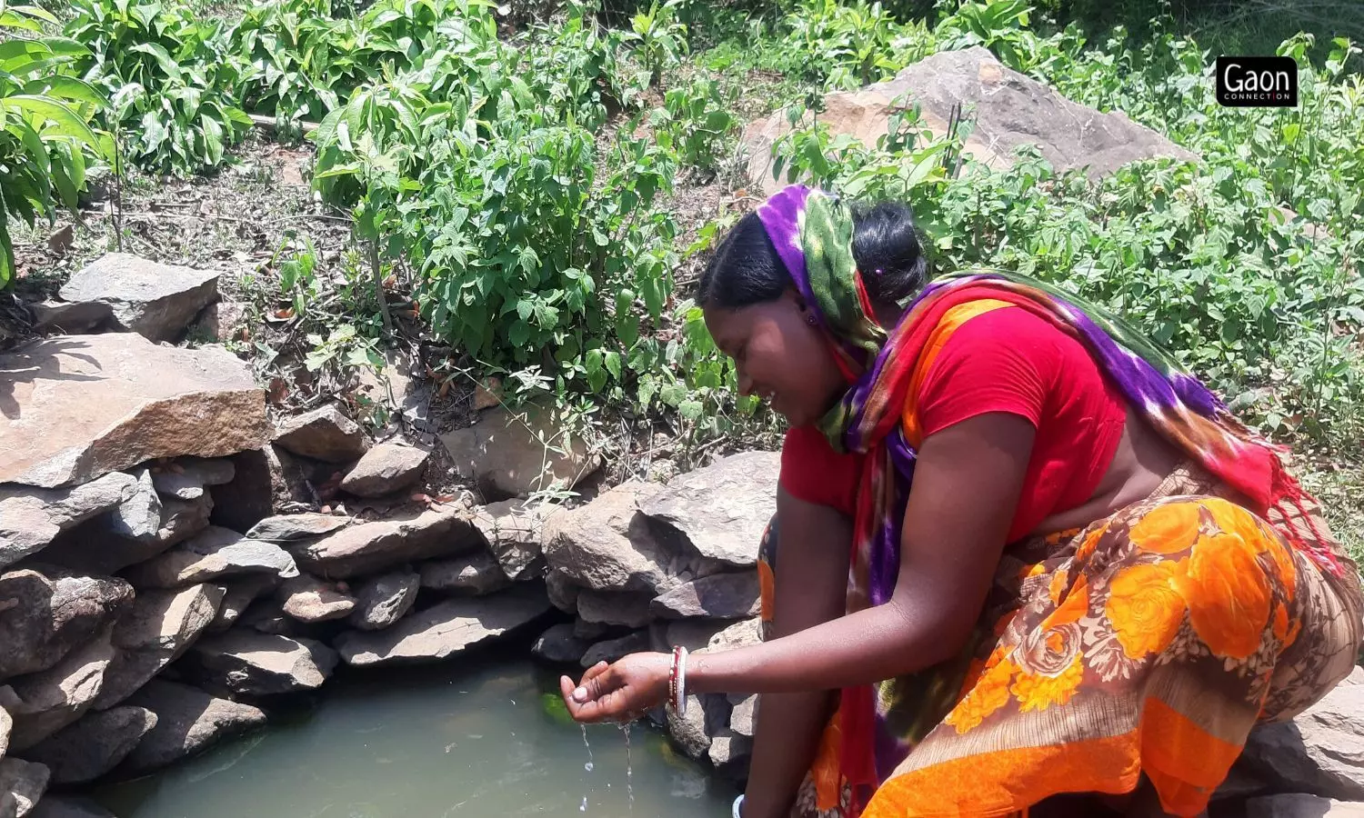 Shallow pits are the only source of drinking water in this tribal ...