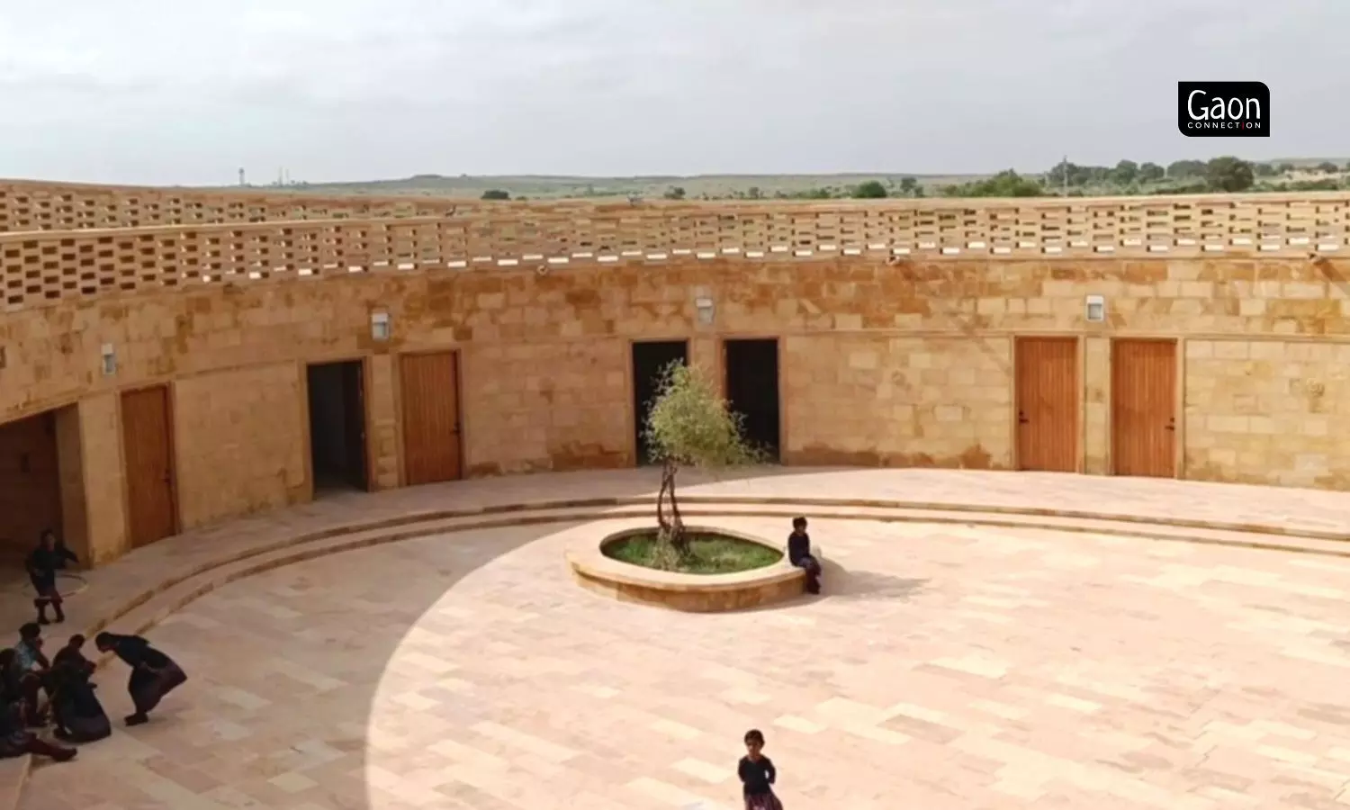 Despite the hot weather of the desert, the school interiors remain cool and girls can be seen singing, dancing and running around the ‘green’ school premises.