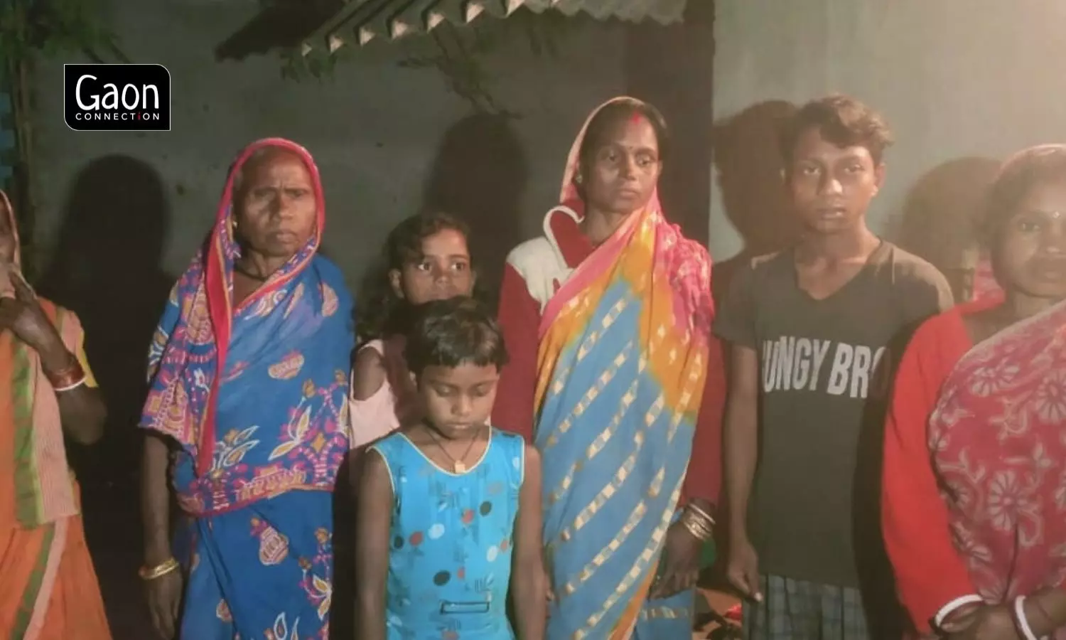 Gunodhar Nayeks family at their house.