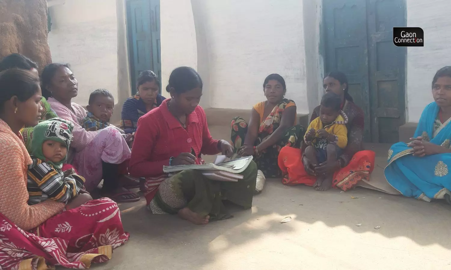 Hesapoda women participating at an SHG meeting in the village.