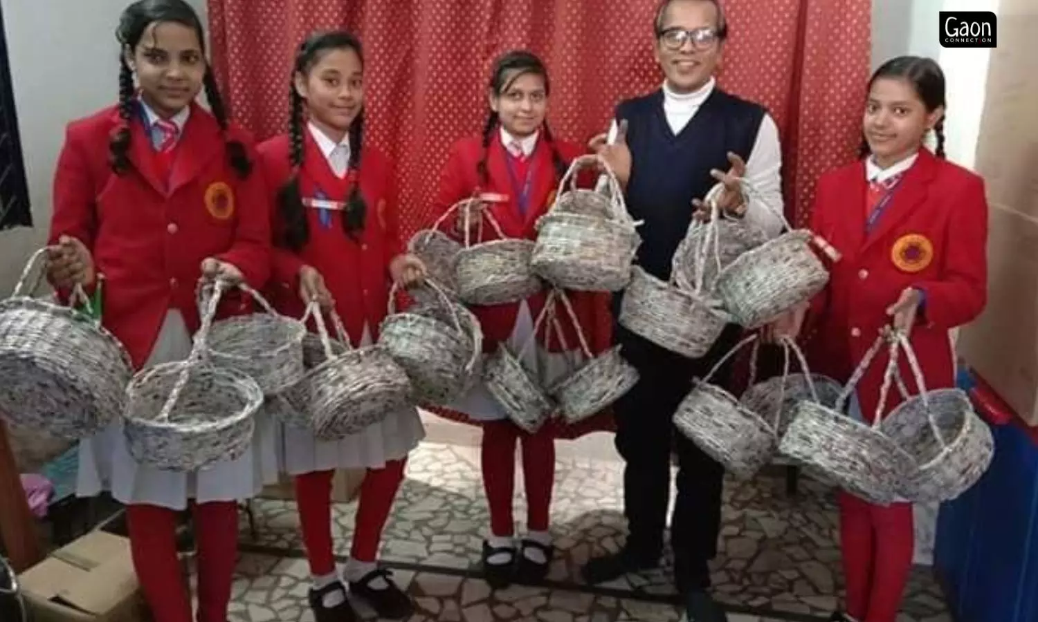 The children in the school make cleaning rags and brushes with waste material, prepare compost with vegetable peels, etc, which are sold and some income is generated. 